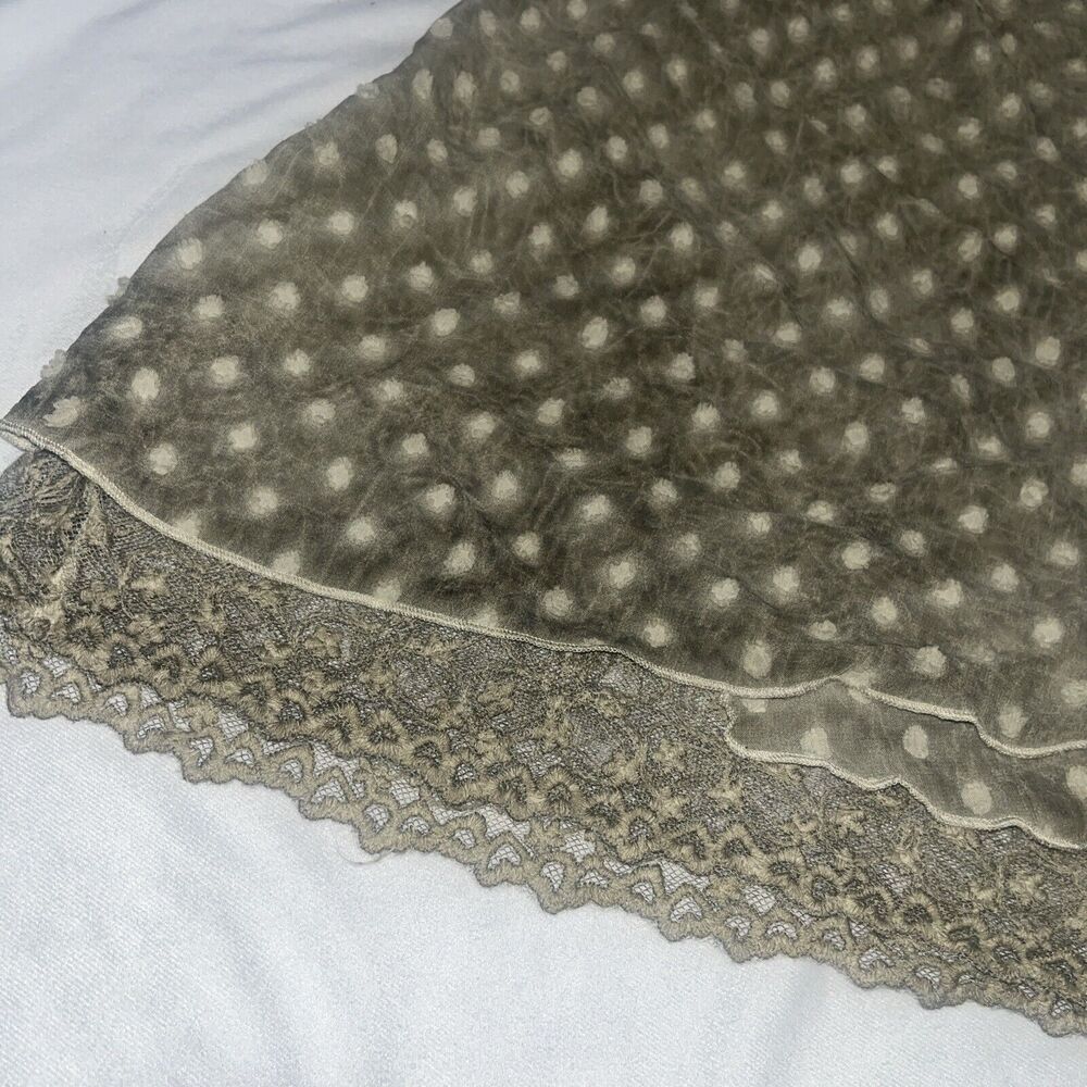 Aziza M Medium Lace Boho Olive Green Dress - Picture 6 of 16